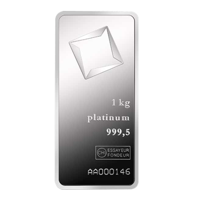 1 kilo Platinum Bar - Valcambi Suisse .9995 Fine (w/ Assay)
