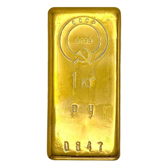 1 Kilo Russia USSR Gold Bar .9999 Fine