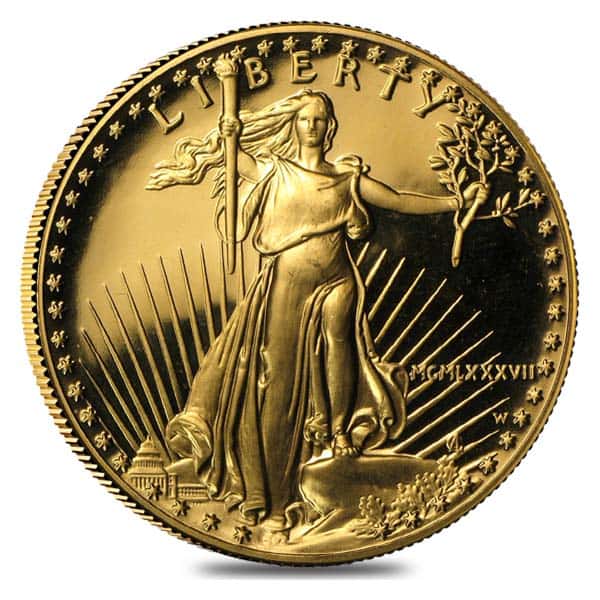 1987 Gold 1.5 oz Proof American Eagle 2-coin set (W/Box & COA)