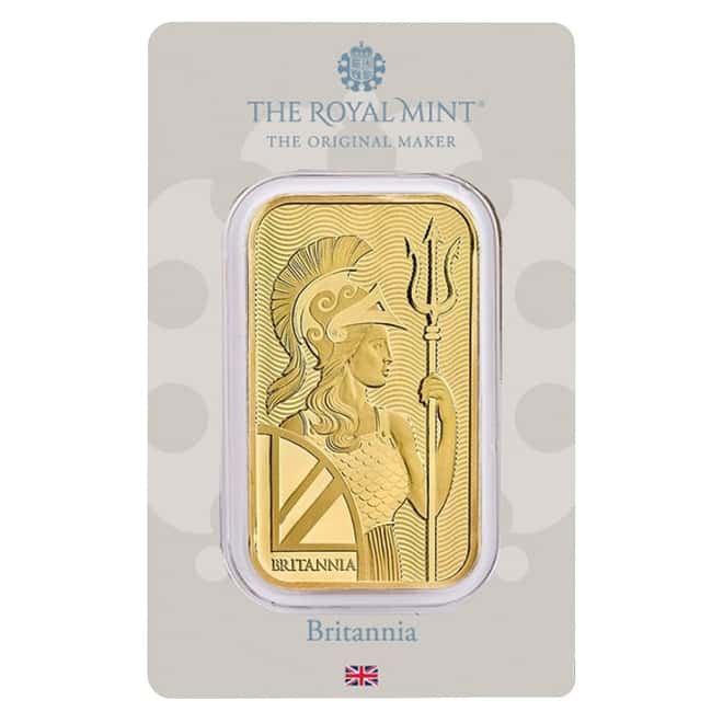 1 oz Britannia Gold Bar .9999 Fine (In Assay)