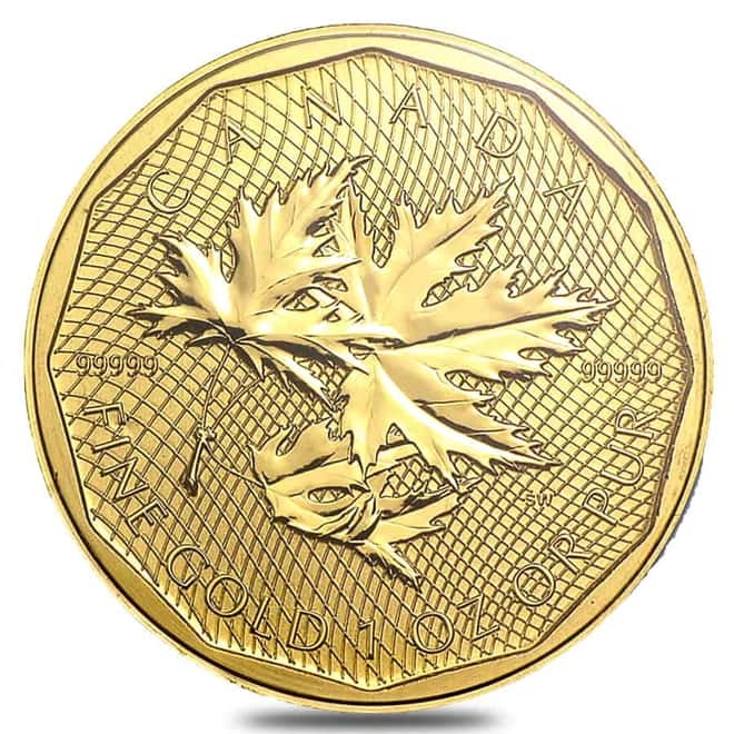 1 oz Canadian Gold Maple Leaf $200 Coin .99999 Fine BU (Random Year)