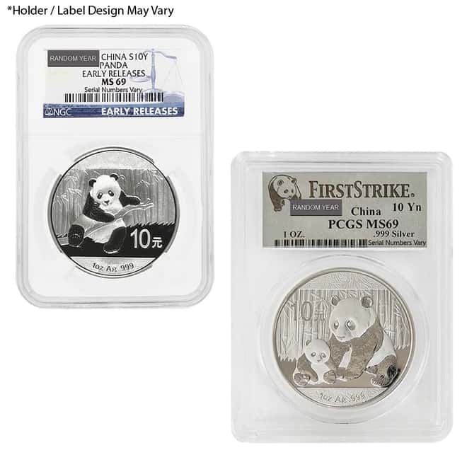 1 oz Chinese Silver Panda NGC / PCGS MS 69 (Random Year)