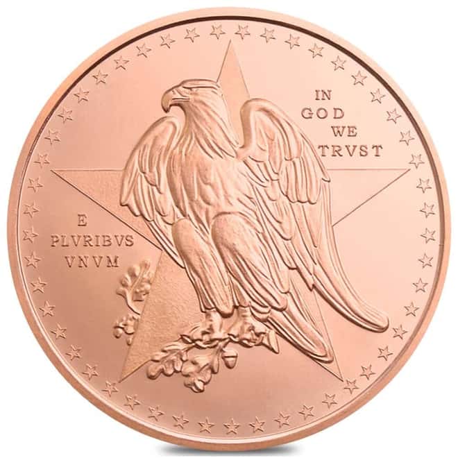1 oz Copper Texas Commemorative Round .999 Fine