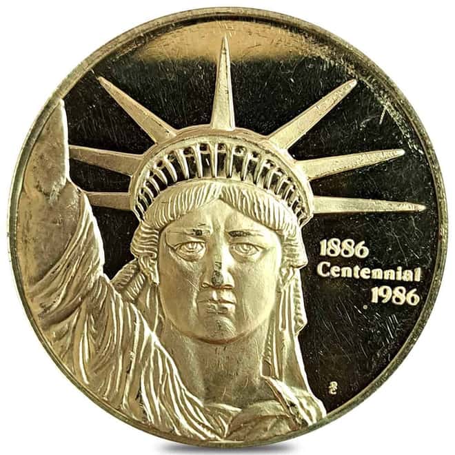1 oz Engelhard MTB Liberty Trade Gold Round .9999 Fine