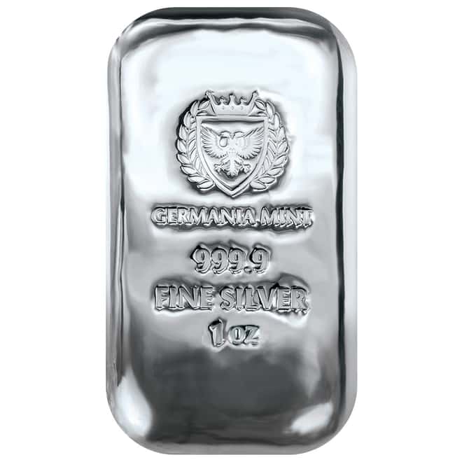 1 oz Germania Mint Silver Bar .9999 Fine
