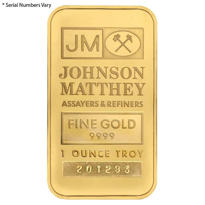 1 oz Johnson Matthey Gold Bar .9999 Fine (Sealed)