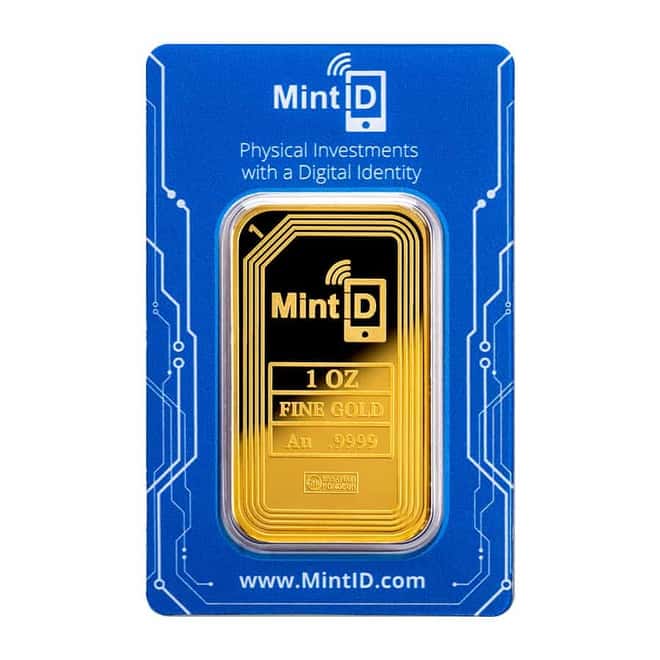 1 oz MintID Gold Bar .9999 Fine (NFC Scan Authentication)