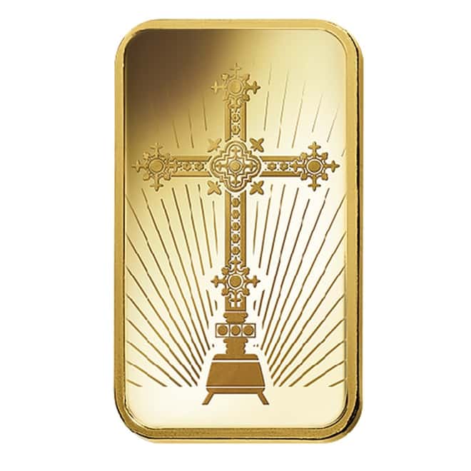 Box of 25 - 1 oz PAMP Suisse Gold Bar - Romanesque Cross (in Assay) .9999 Fine