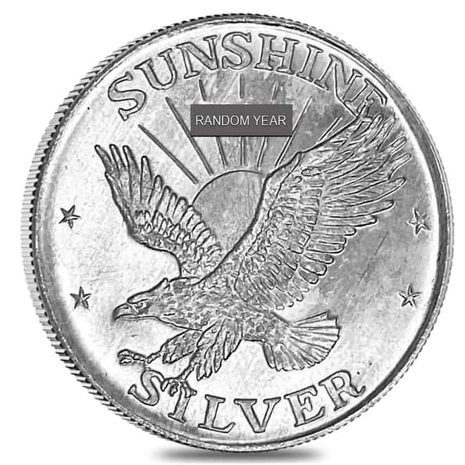 1 oz Sunshine Mint Vintage Silver Round .999 Fine (Random Year)