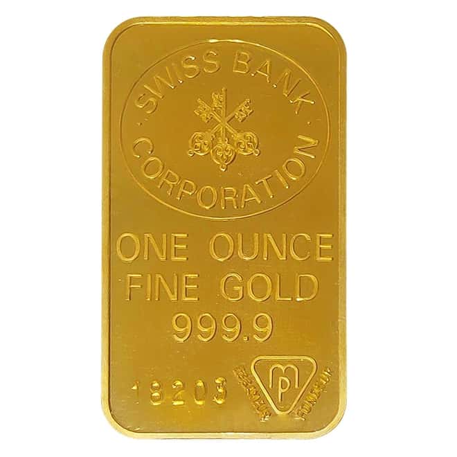 1 oz Swiss Bank Corporation Gold Bar .9999 Fine