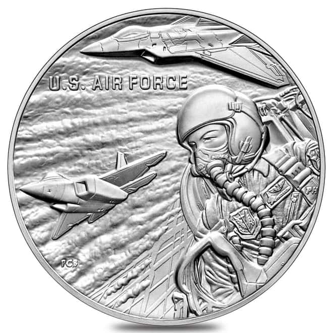 1 oz US Air Force Silver Medal PCGS MS 69 FS