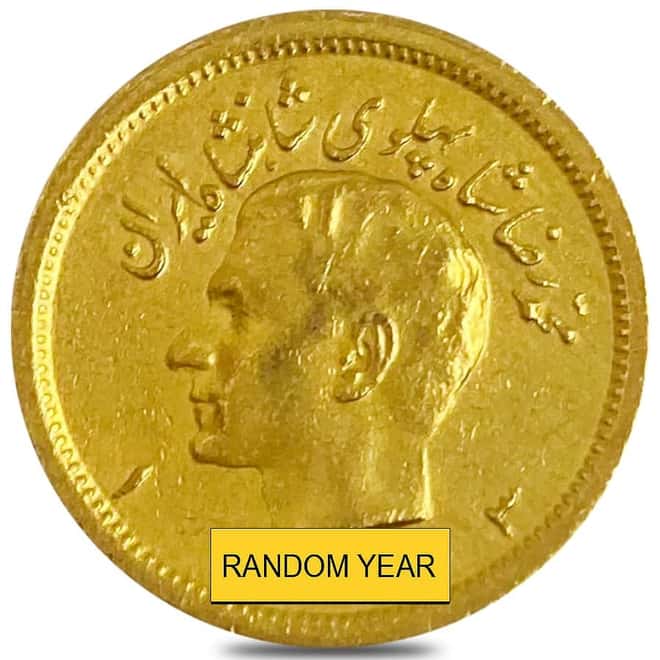 1 Pahlavi Gold Coin Scruffy AGW .2354 oz (Random Year)