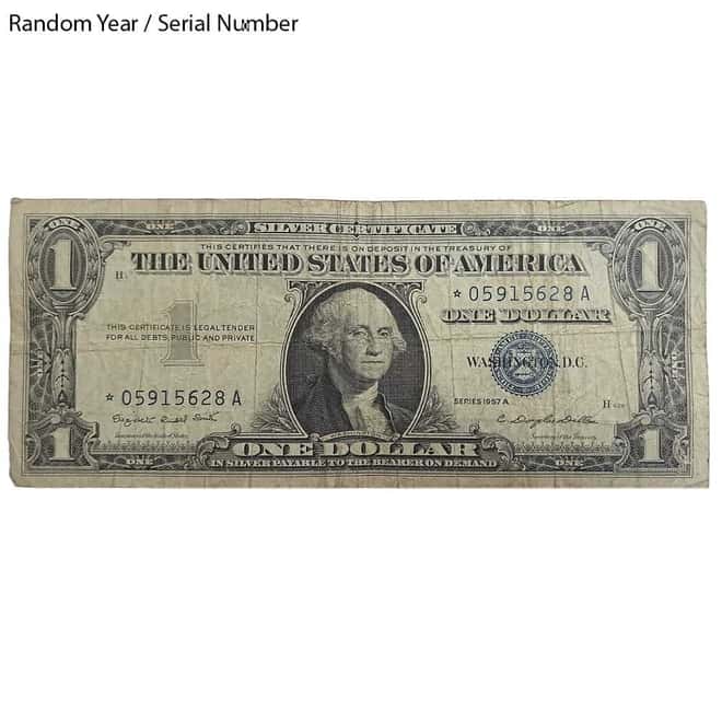 $1 Silver Certificate Currency Star Note Avg Circ (Random Year)