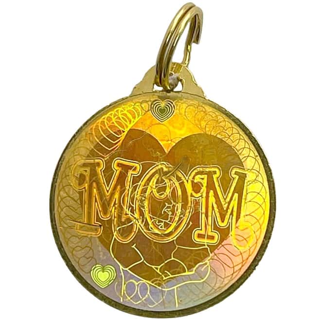 2.5 gram Michael Anthony Argor Heraeus Mom Gold Hologram Pendant .9999 Fine (Scruffy)