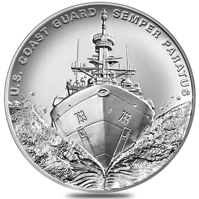 2.5 oz US Coast Guard Silver Medal NGC MS 70 Early Releases