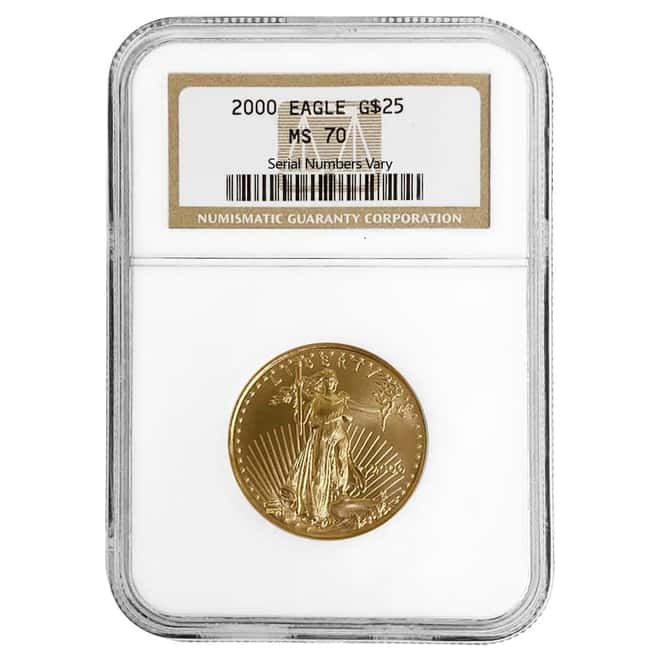 2000 1/2 oz $25 Gold American Eagle NGC MS 70