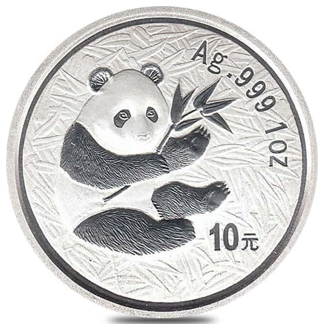 2000 1 oz Chinese Silver Panda 10 Yuan Frosted Ring NGC MS 69