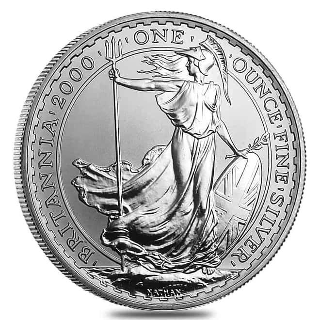 2000 Great Britain 1 oz Silver Britannia Coin .958 Fine BU