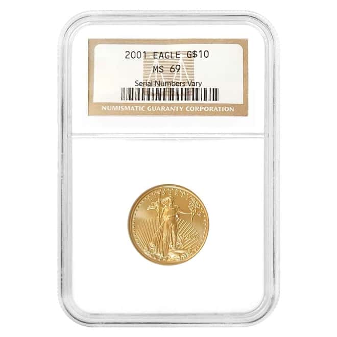 2001 1/4 oz $10 Gold American Eagle NGC MS 69