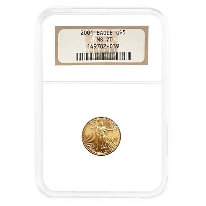 2001 1/10 oz $5 Gold American Eagle NGC MS 70