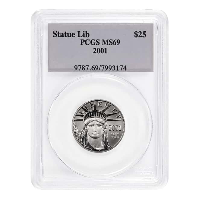 2001 1/4 oz $25 Platinum American Eagle PCGS MS 69