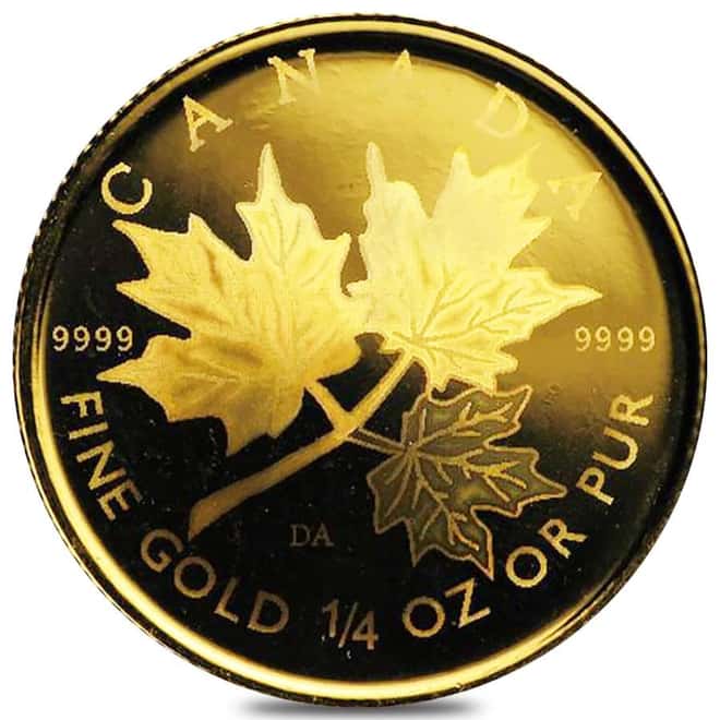 2001 1/4 oz Canadian Gold Maple Leaf $10 Hologram Coin