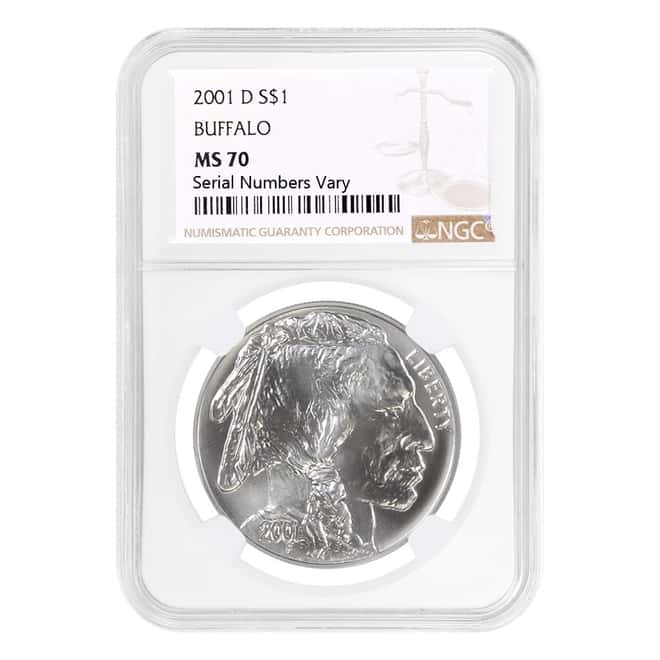 2001-D Silver American Buffalo $1 Coin NGC MS 70
