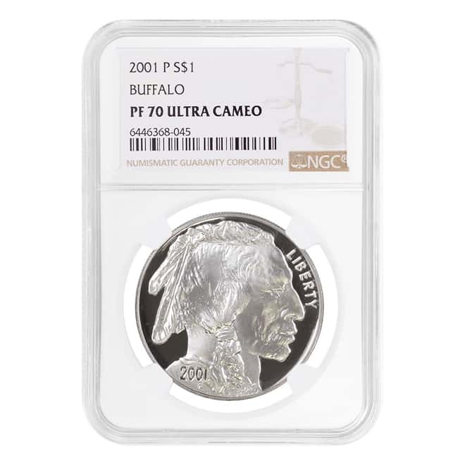 2001-P Proof Silver American Buffalo $1 Coin NGC PF 70 UCAM