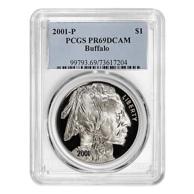 2001-P Proof Silver American Buffalo $1 Coin PCGS PF 69 DCAM