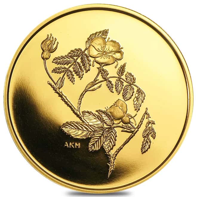 2002 Canada 1.22 oz Wild Rose Proof Gold Coin .99999 Fine