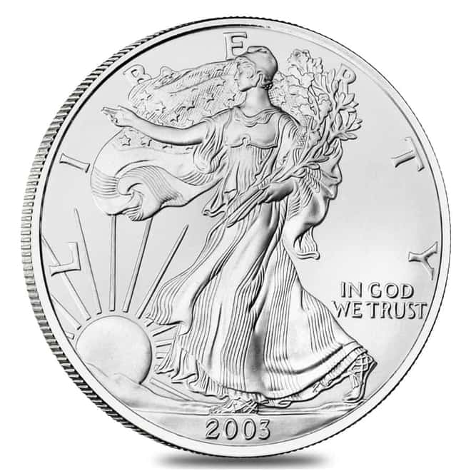 Roll of 20 - 2003 1 oz Silver American Eagle $1 Coin BU (Lot, Tube of 20)