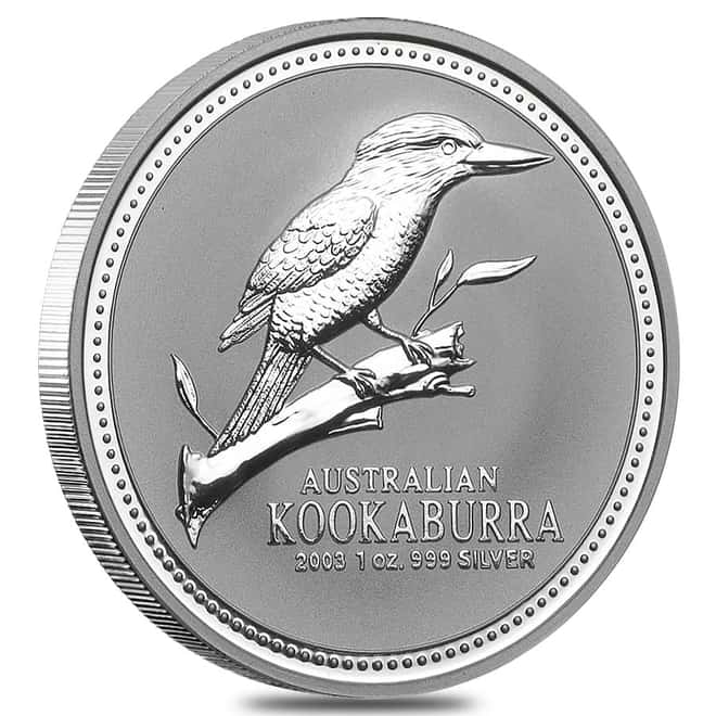 2003 1 oz Silver Australian Kookaburra Perth Mint .999 Fine BU