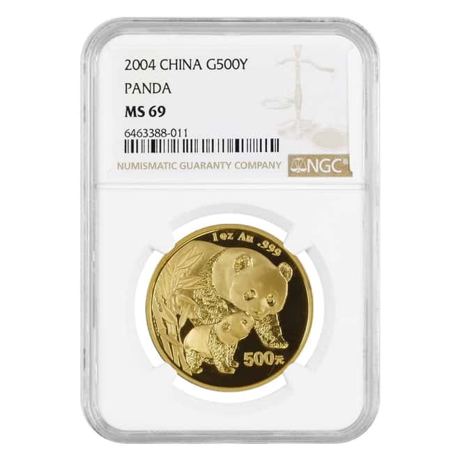 2004 1 oz Chinese Gold Panda 500 Yuan NGC MS 69