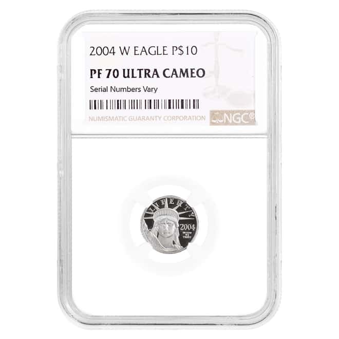 2004 W 1/10 oz $10 Platinum American Eagle Proof Coin NGC PF 70 UCAM