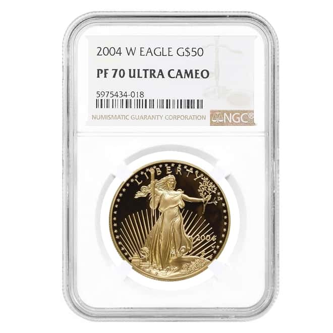 2004 W 1 oz $50 Proof Gold American Eagle NGC PF 70 UCAM