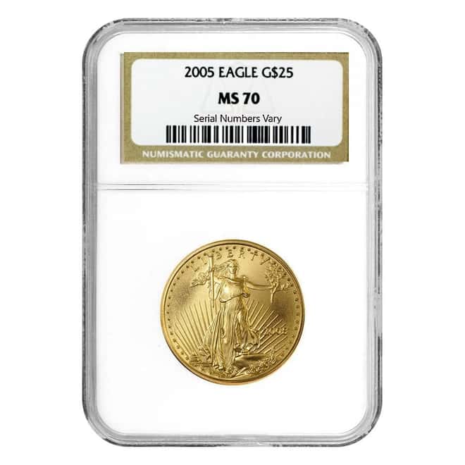 2005 1/2 oz $25 Gold American Eagle NGC MS 70