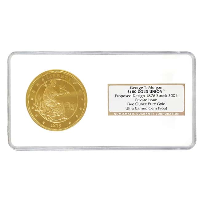 2005 5 oz Gold George T. Morgan $100 Union Private Issue NGC Gem Proof UCAM