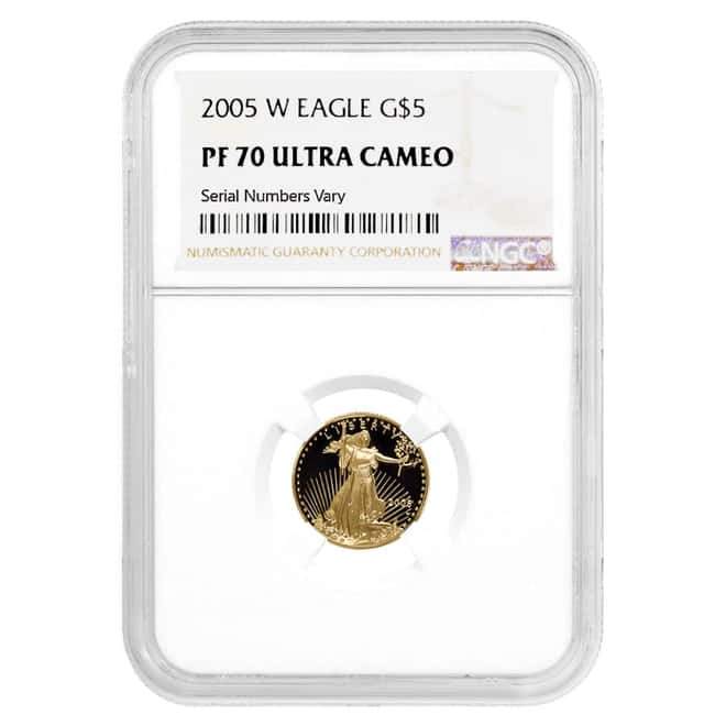 2005 W 1/10 oz $5 Proof Gold American Eagle NGC PF 70 UCAM