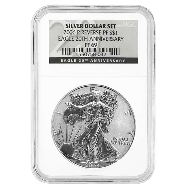 2006-P 1 oz Reverse Proof Silver American Eagle NGC PF 69 - 20th Anniversary