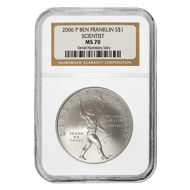 2006 P Benjamin Franklin Scientist $1 Silver Dollar NGC MS 70