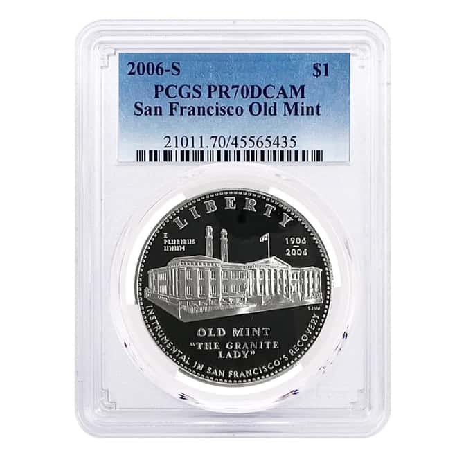 2006 S San Francisco Old Mint $1 Proof Silver Dollar Commemorative PCGS PF 70 DCAM
