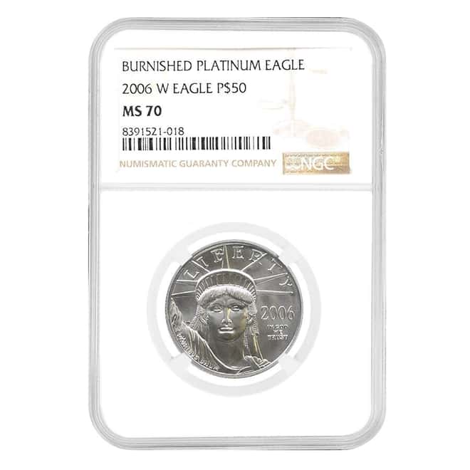 2006-W 1/2 oz $50 Burnished Platinum American Eagle NGC MS 70