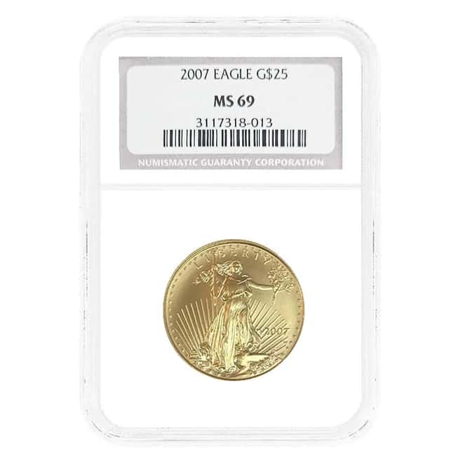 2007 1/2 oz $25 Gold American Eagle NGC MS 69