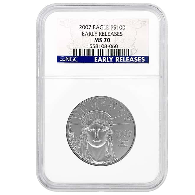 2007 1 oz Platinum American Eagle NGC MS 70 Early Releases