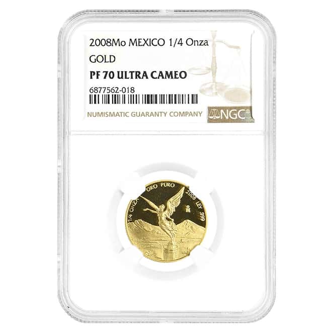 2008 1/4 oz Proof Mexican Gold Libertad NGC PF 70 UCAM