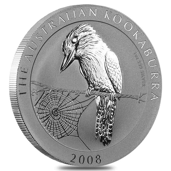2008 1 oz Silver Australian Kookaburra Perth Mint .999 Fine BU In Cap
