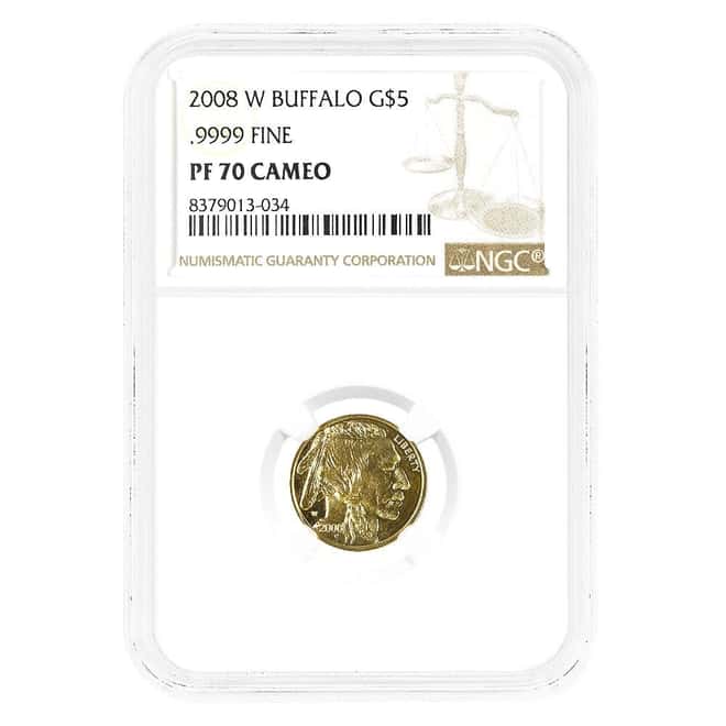 2008-W 1/10 oz $5 Proof Gold American Buffalo NGC PF 70 Cameo