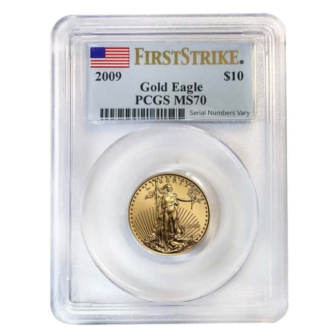 2009 1/4 oz Gold American Eagle PCGS MS 70 First Strike