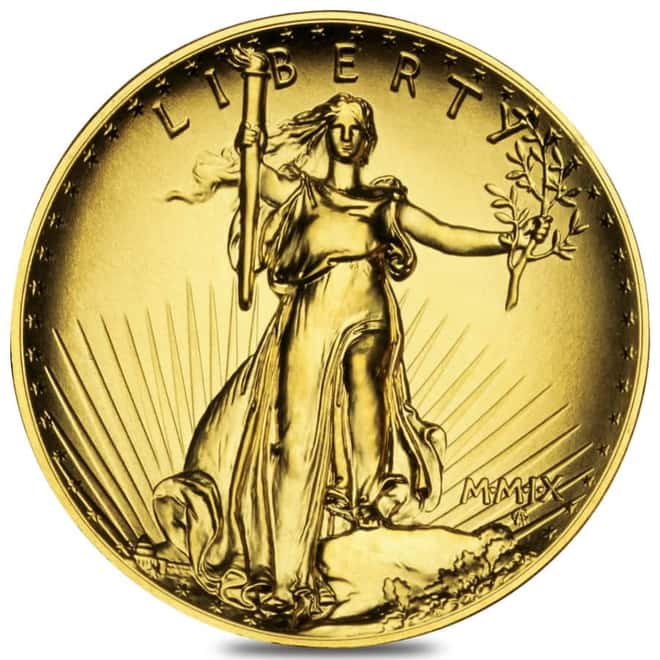 2009 1 oz $20 Ultra High Relief Saint-Gaudens Gold Double Eagle Coin (w/Box & COA)