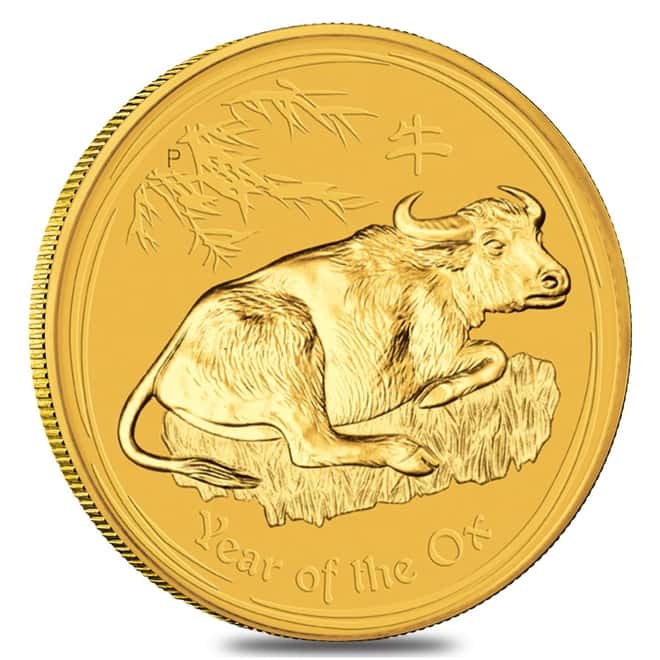 2009 1 oz Gold Lunar Year of the Ox BU Australia Perth Mint Series II In Cap